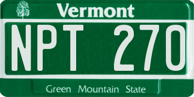 VT license plate NPT270