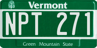 VT license plate NPT271