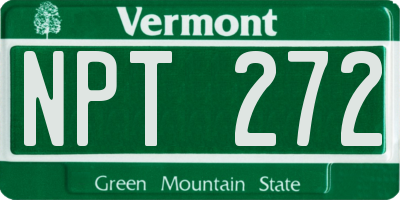 VT license plate NPT272