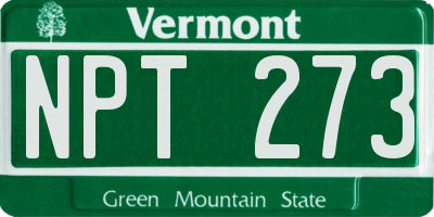 VT license plate NPT273