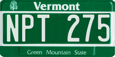 VT license plate NPT275