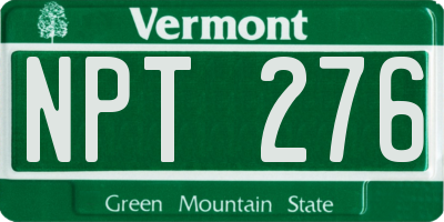 VT license plate NPT276