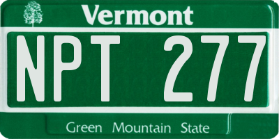 VT license plate NPT277
