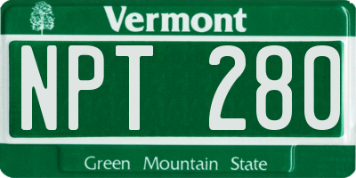 VT license plate NPT280