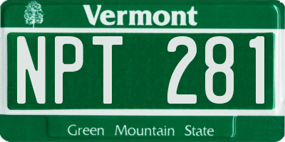 VT license plate NPT281