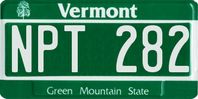 VT license plate NPT282