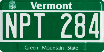 VT license plate NPT284