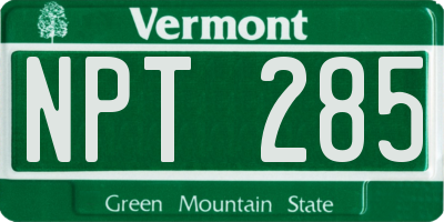 VT license plate NPT285