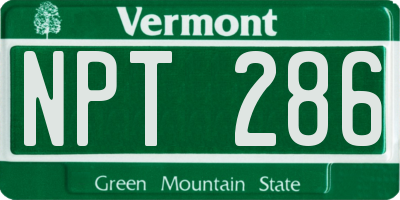 VT license plate NPT286