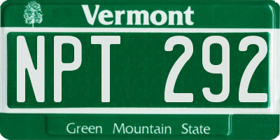VT license plate NPT292