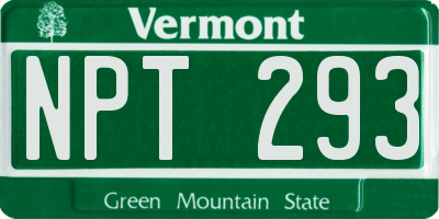 VT license plate NPT293