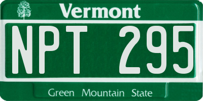 VT license plate NPT295