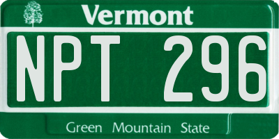 VT license plate NPT296
