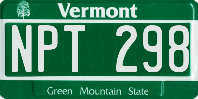VT license plate NPT298
