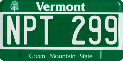 VT license plate NPT299