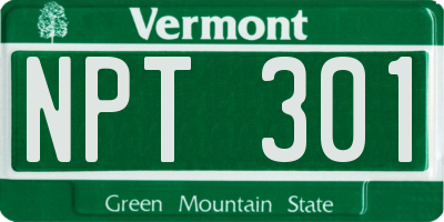 VT license plate NPT301