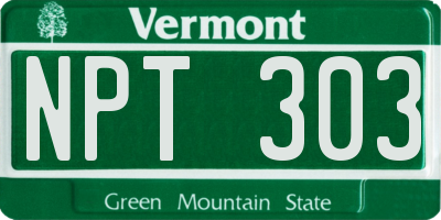 VT license plate NPT303