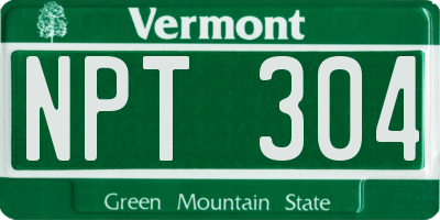 VT license plate NPT304