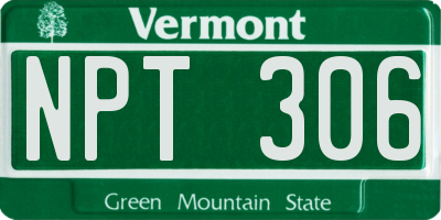 VT license plate NPT306