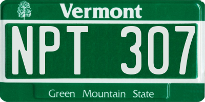 VT license plate NPT307