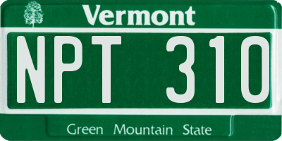 VT license plate NPT310