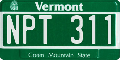 VT license plate NPT311