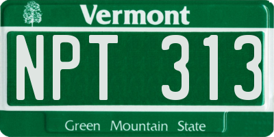 VT license plate NPT313
