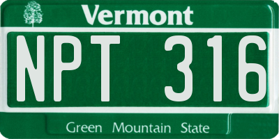 VT license plate NPT316
