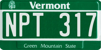 VT license plate NPT317
