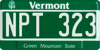 VT license plate NPT323