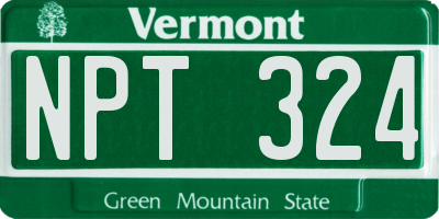 VT license plate NPT324