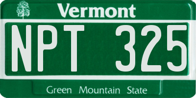 VT license plate NPT325