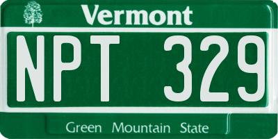 VT license plate NPT329