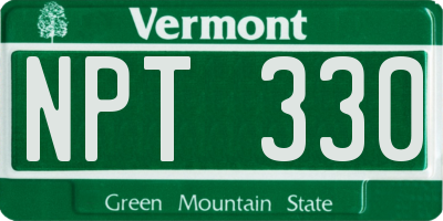 VT license plate NPT330