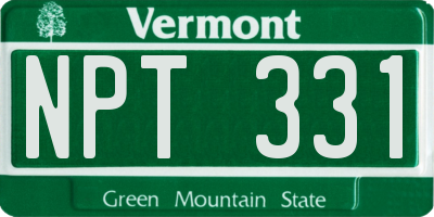 VT license plate NPT331