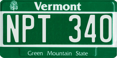 VT license plate NPT340