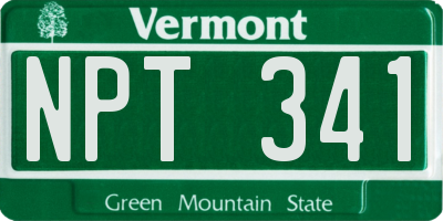 VT license plate NPT341