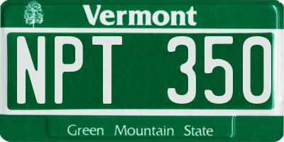VT license plate NPT350