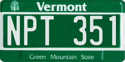 VT license plate NPT351