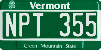 VT license plate NPT355
