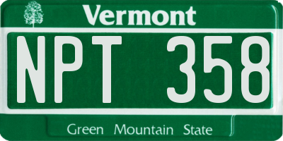 VT license plate NPT358