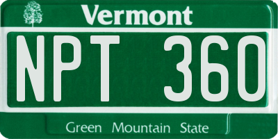 VT license plate NPT360