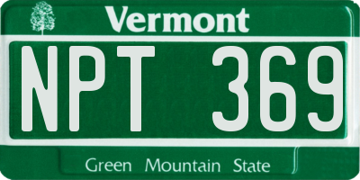 VT license plate NPT369