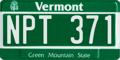 VT license plate NPT371