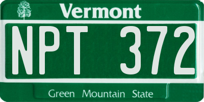 VT license plate NPT372