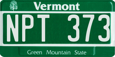 VT license plate NPT373