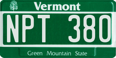 VT license plate NPT380