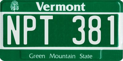 VT license plate NPT381