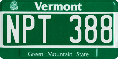 VT license plate NPT388