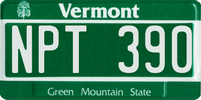 VT license plate NPT390